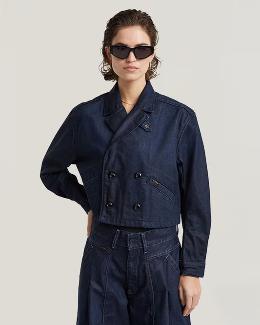 CROPPED PEACOAT DENIM JACKET