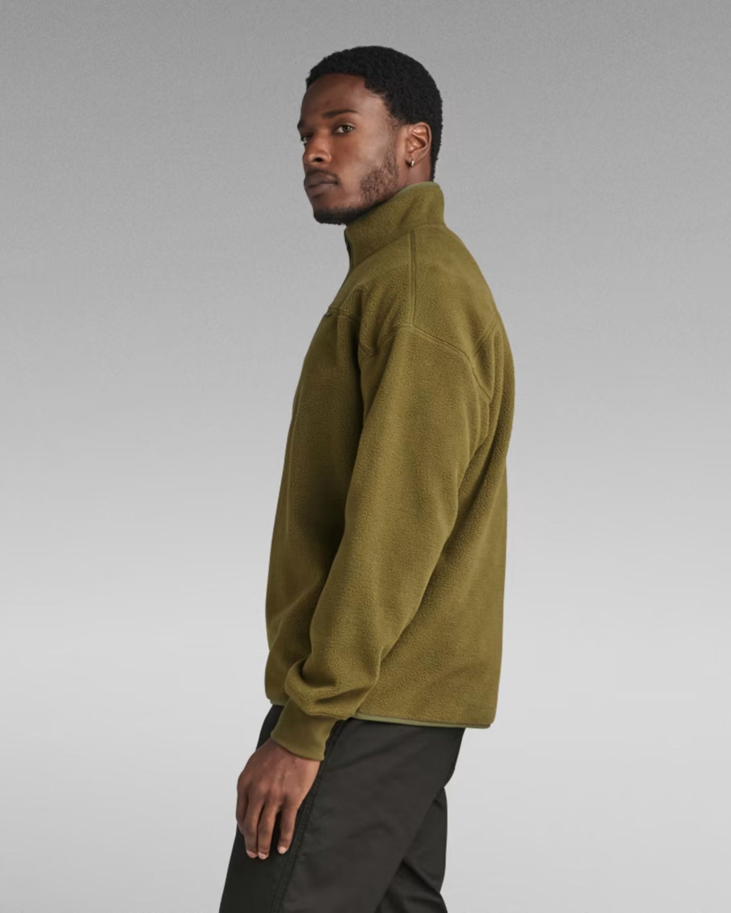 FLEECE KHAKI HALF ZIP