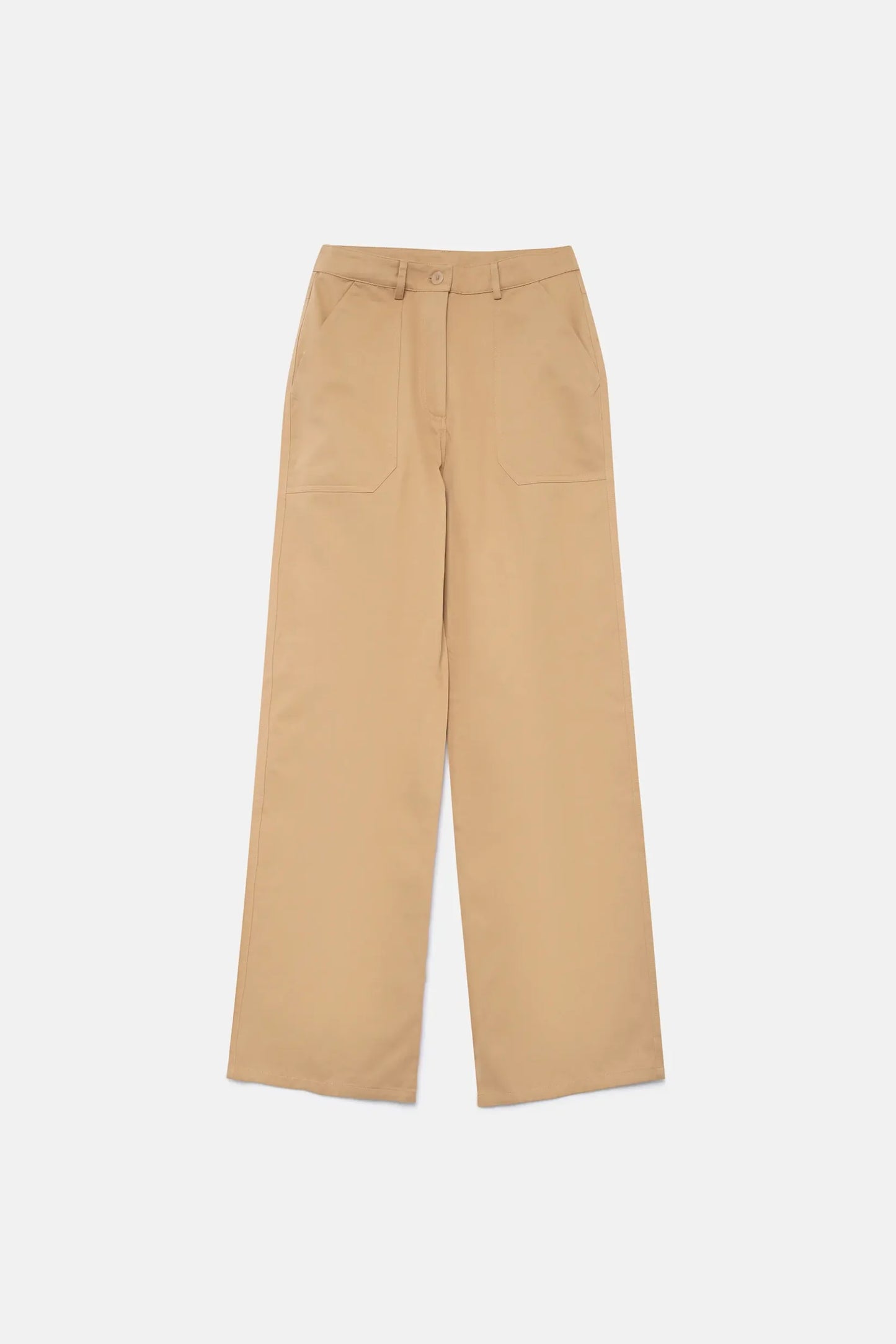 STRAIGHT PANTS WITH CAMEL PATCH POCKETS