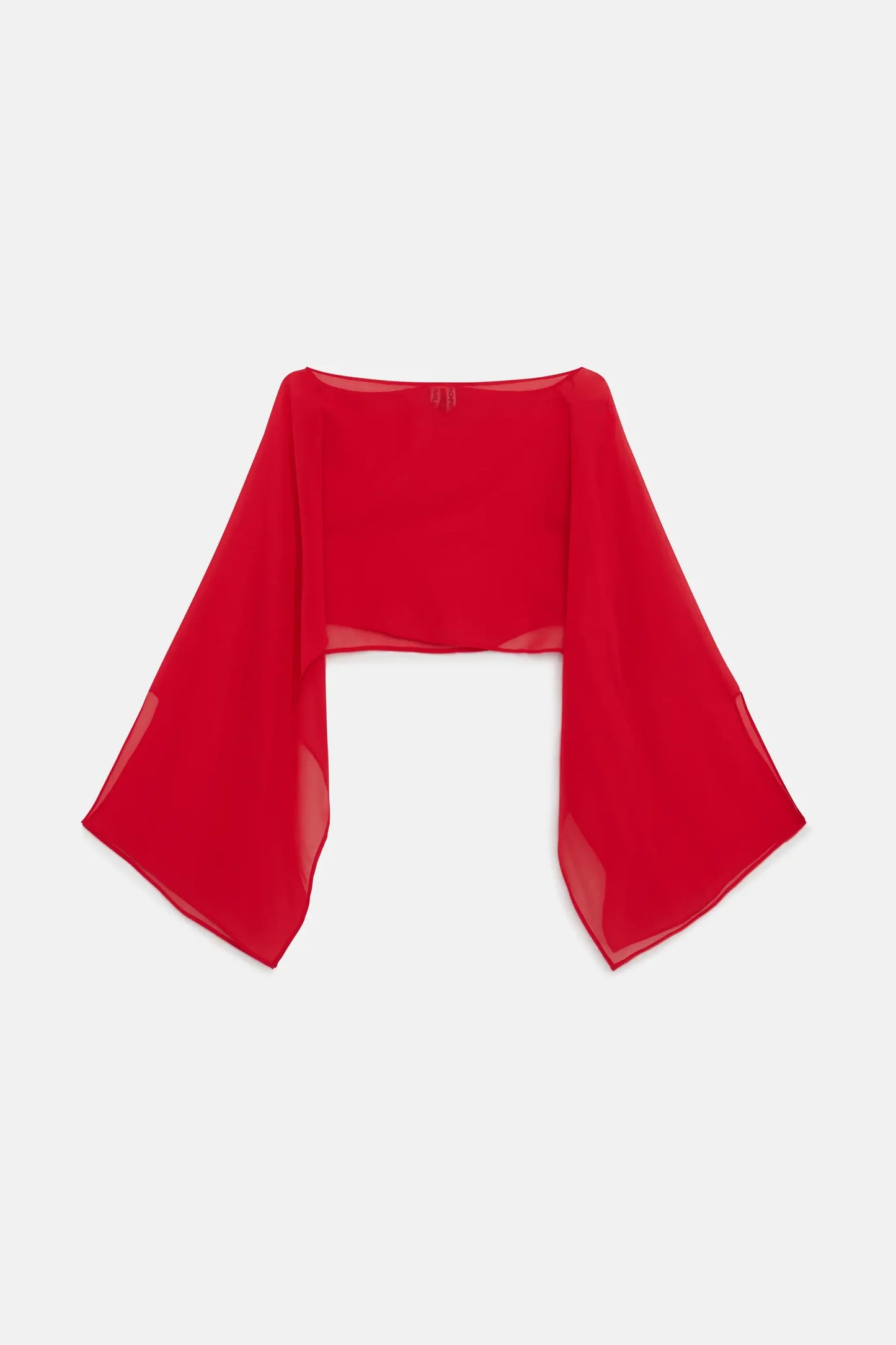 RED CHIFFON MULTI-POSITION CAPE