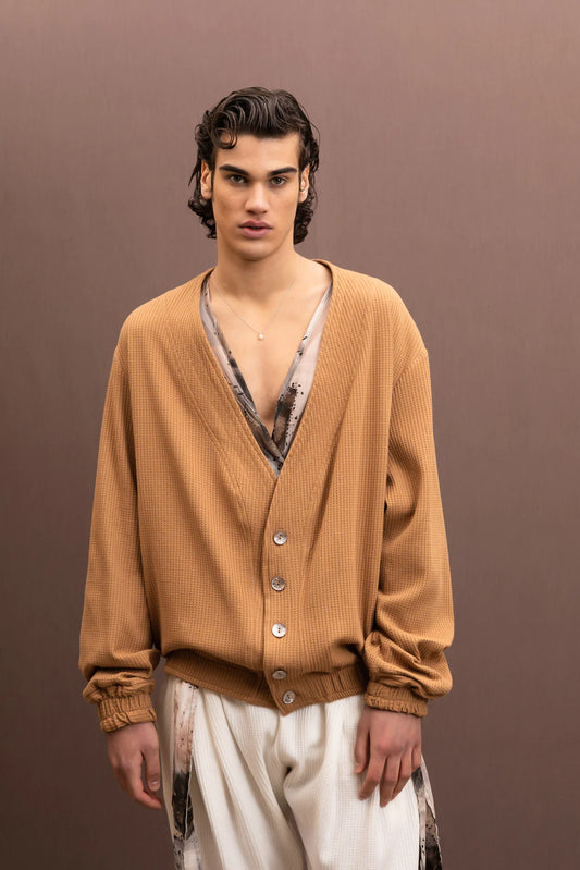 PIANO CARDIGAN OCHRE | DANTE MEN