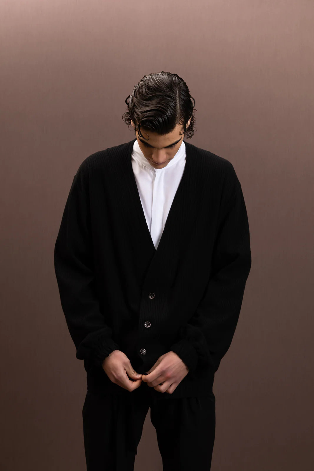 PIANO CARDIGAN BLACK | DANTE MEN