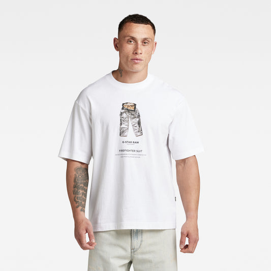 ARCHIVE PRINT OVERSIZED FIT T-SHIRT FIREFIGHTER