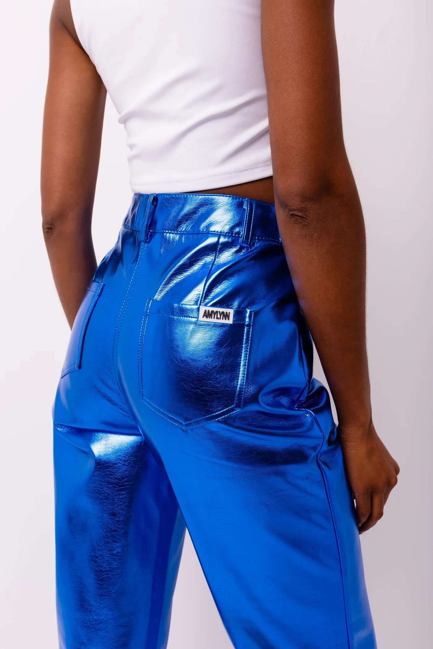 LUPE METALLIC BLUE PANTS