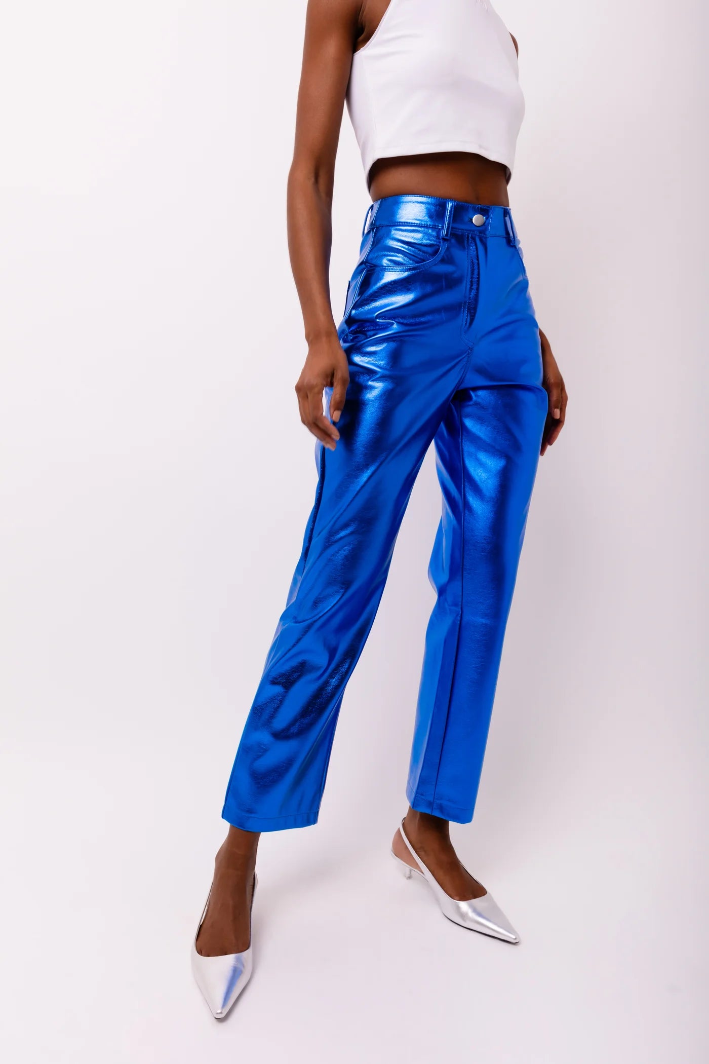 LUPE METALLIC BLUE PANTS