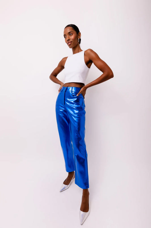 LUPE METALLIC BLUE PANTS