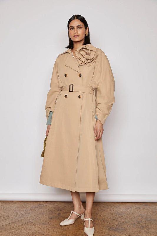 NAVI 2 TRENCH COAT WITH CORSAGE