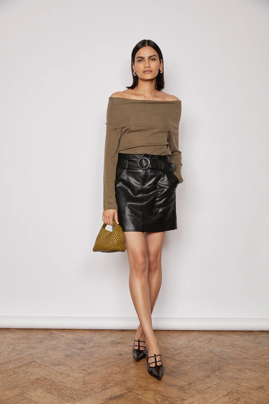 SMITH SKIRT BLACK LEATHER