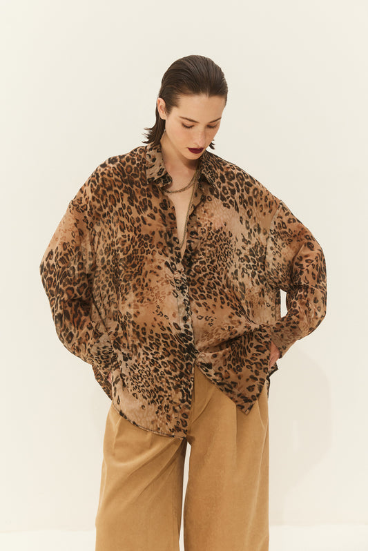 HEATHER SHIRT LEOPARD