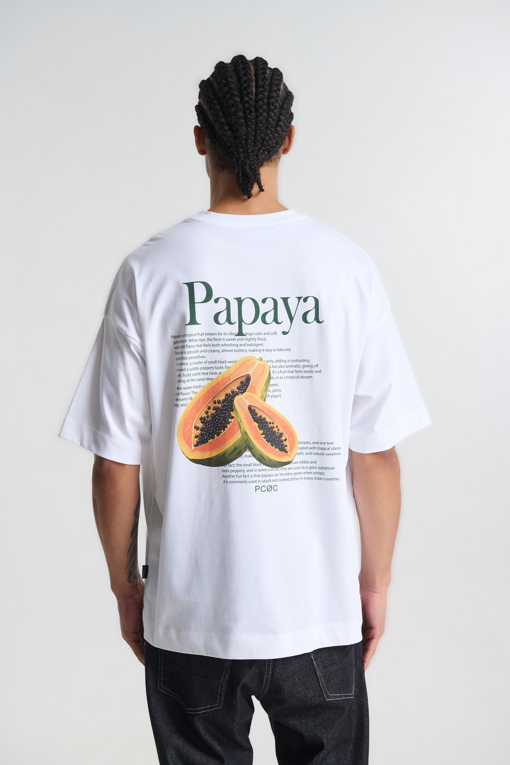 T-shirt με Papaya Print στην Πλάτη