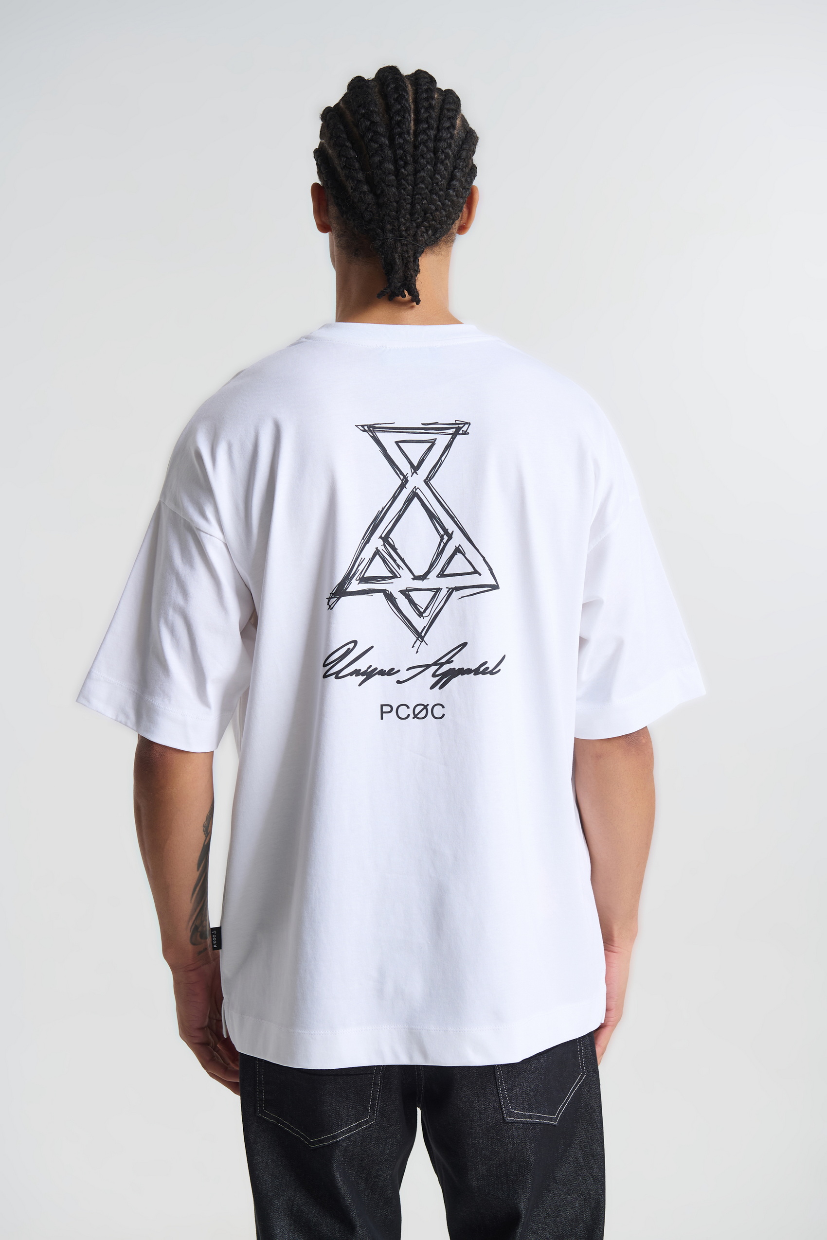 Λευκό T-shirt με λογότυπο στη πλάτη