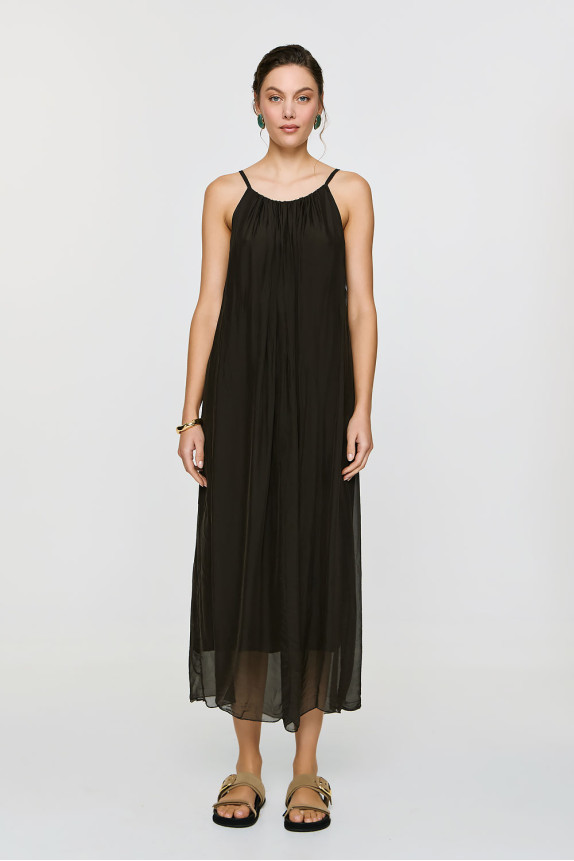 1-413016-574x861 Dione Dress Brown-Efimeron - Image 1