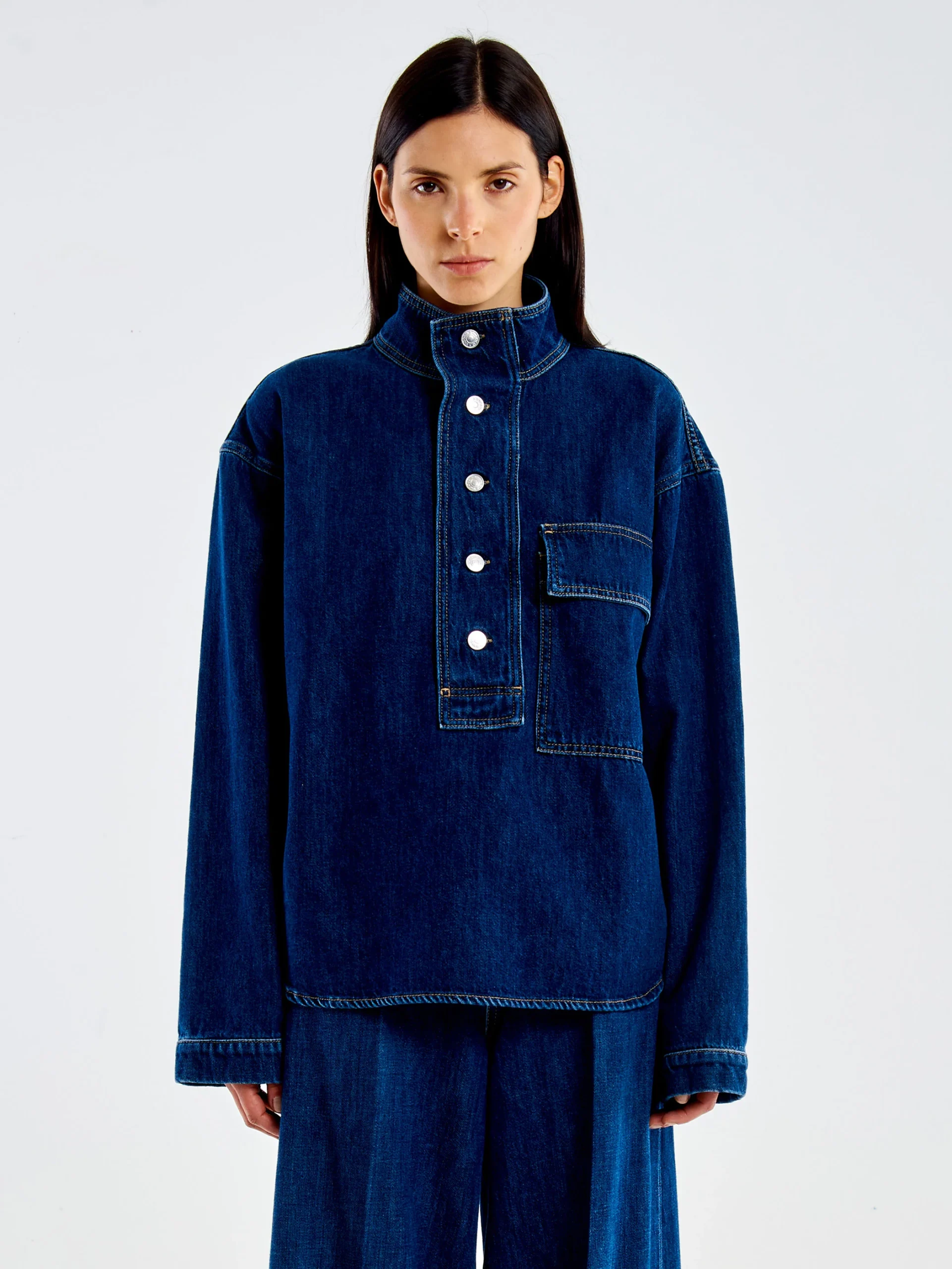 DAC5075_02 Blue Denim Shirt-Vicolo - Image 1