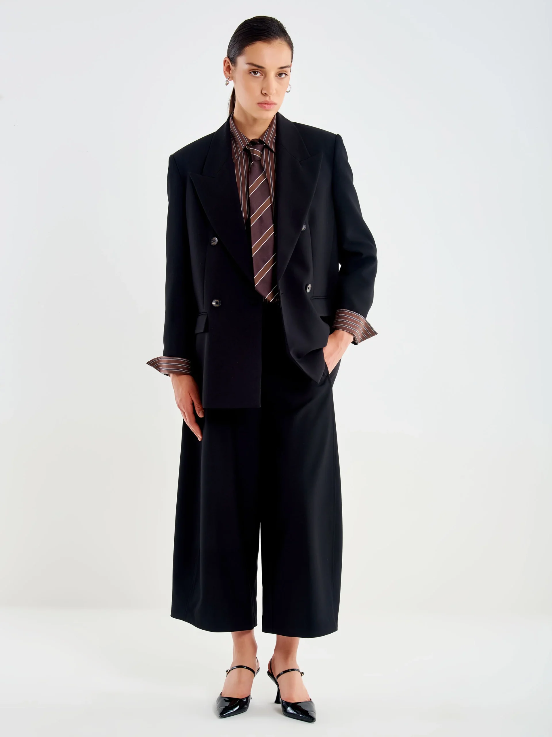 TAC0163099ANER_01 Black Double Breasted Blazer-Vicolo - Image 1