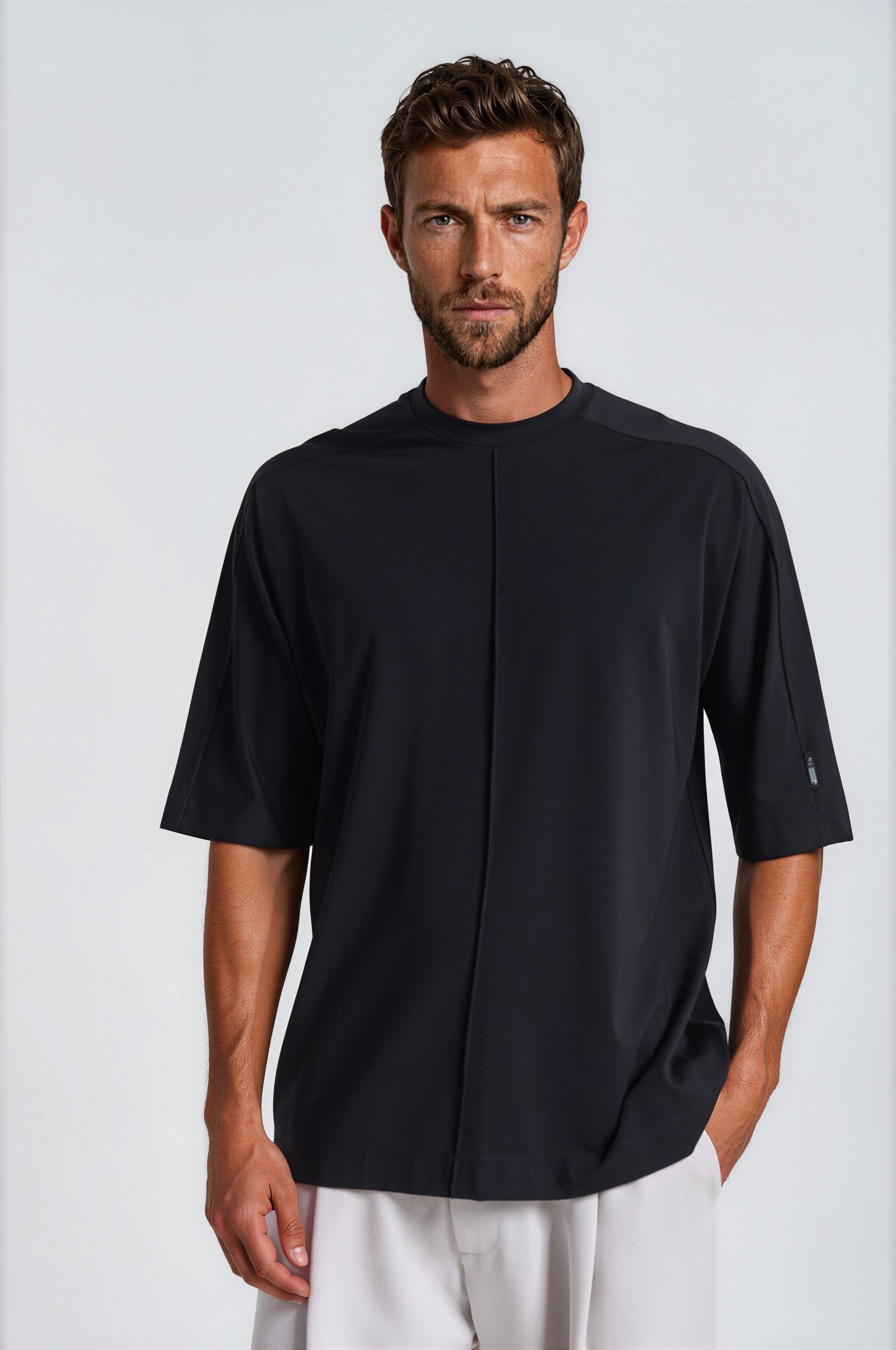 P-2325_003_01 Ανδρικο T-shirt με Κεντρικη Ραφη - Image 1