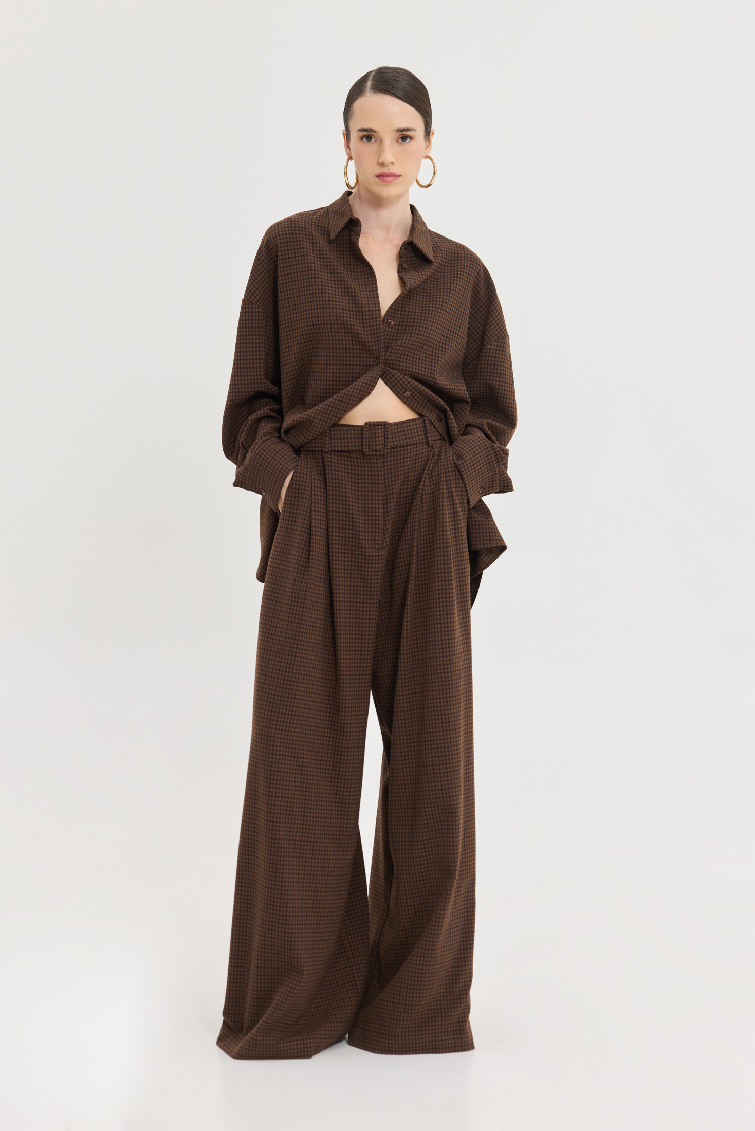 hemithea27396 Martha Pants (Brown Plaid)-Hemithea - Image 1
