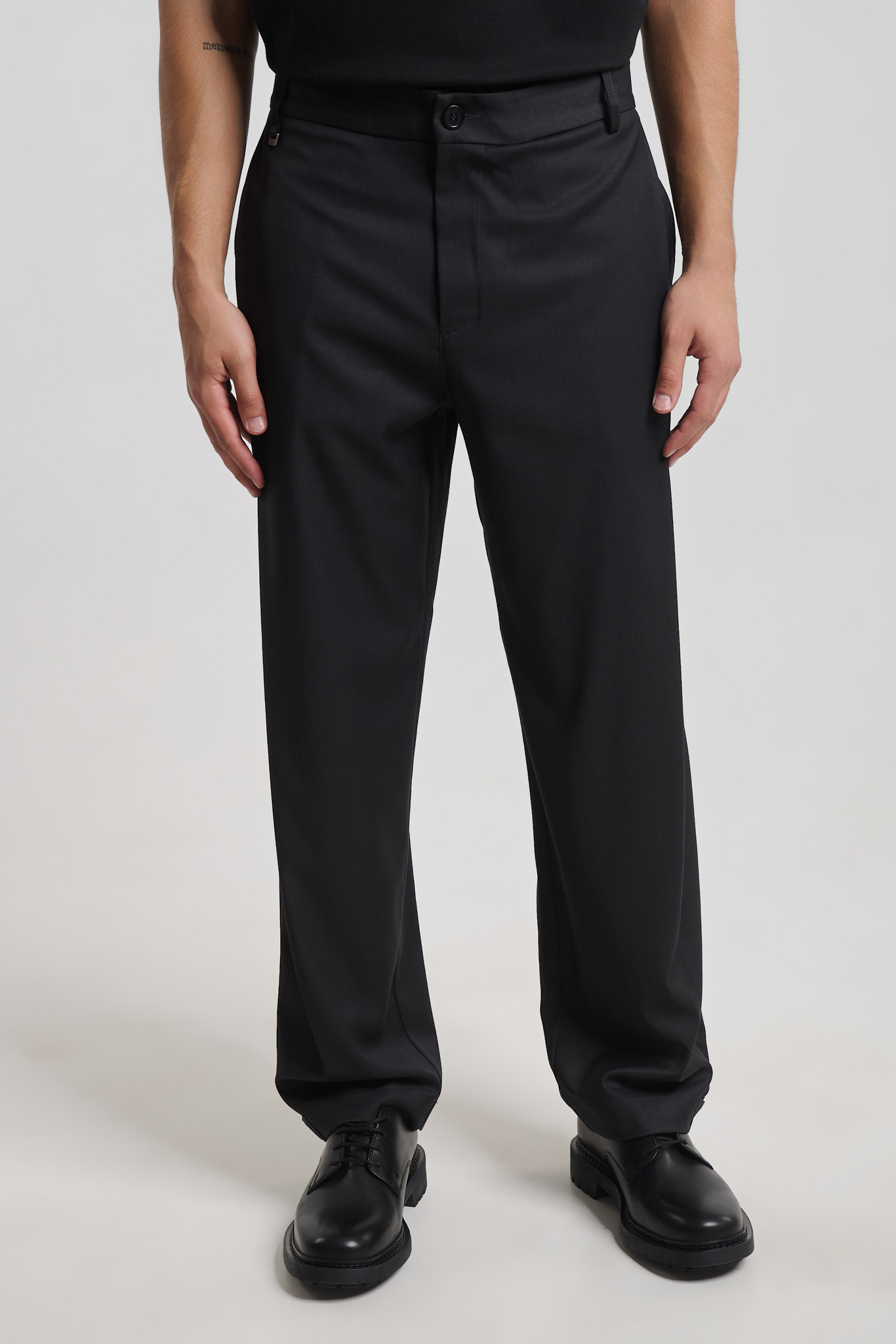 royal denim 367 Akeshy Gray Side Pleated Pants-Royal Denim - Image 1